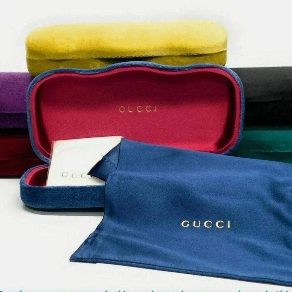 GUCCI Black Silver Men's 54 mm Eyeglasses